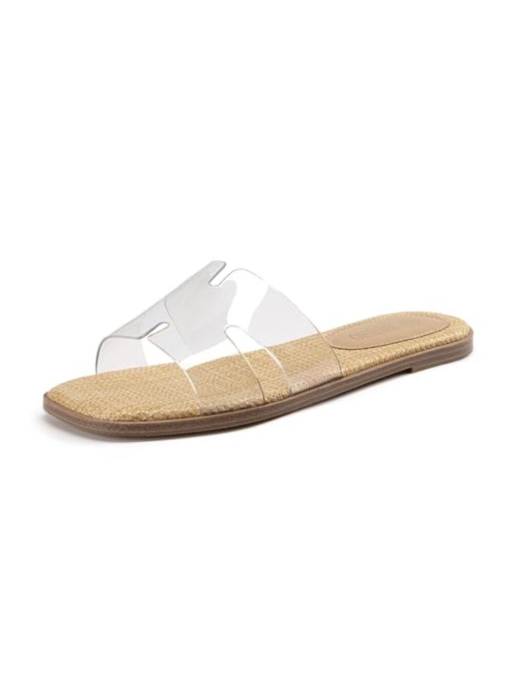 Women's PU Leather Slip On Slide Sandals Comfortable Dressy Flats